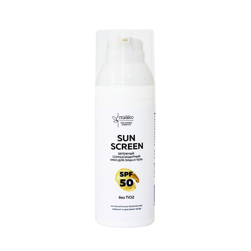 Бережный солнцезащитный крем Sun Screen SPF 50 Miko, 50 мл